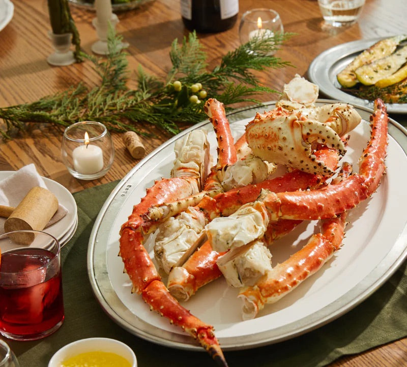Extra-large frozen king crab, crab legs.