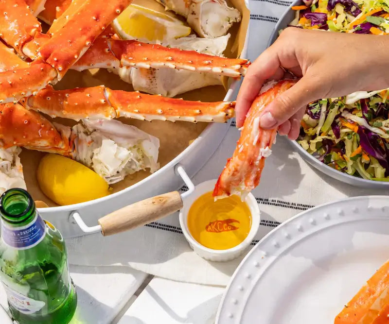 Extra-large frozen king crab, crab legs.